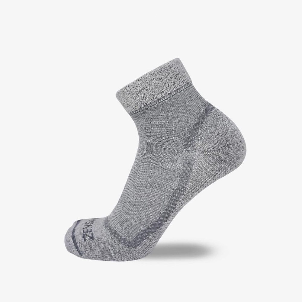 Zensah Calming Sleep Socks Extra Fine Merino Wool Light Gray Set of 4 Sz Small